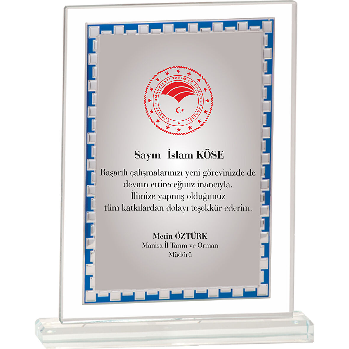 ODAK KUPA - Cam Plaketler - CM-042-M A - 18x21 cm