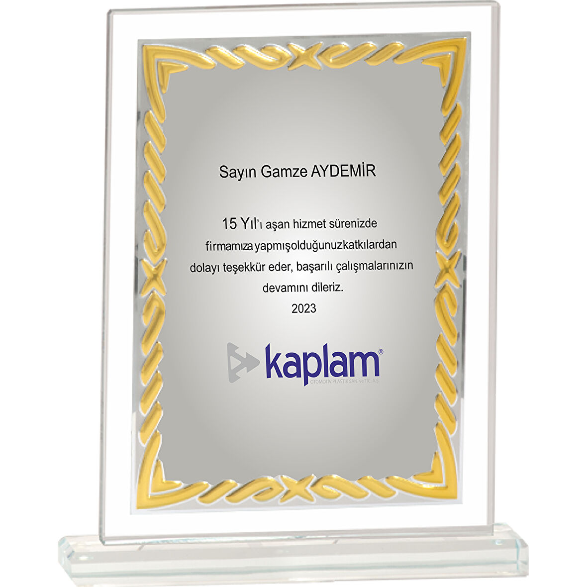 ODAK KUPA - Cam Plaketler - CM-044-M A - 18x21 cm