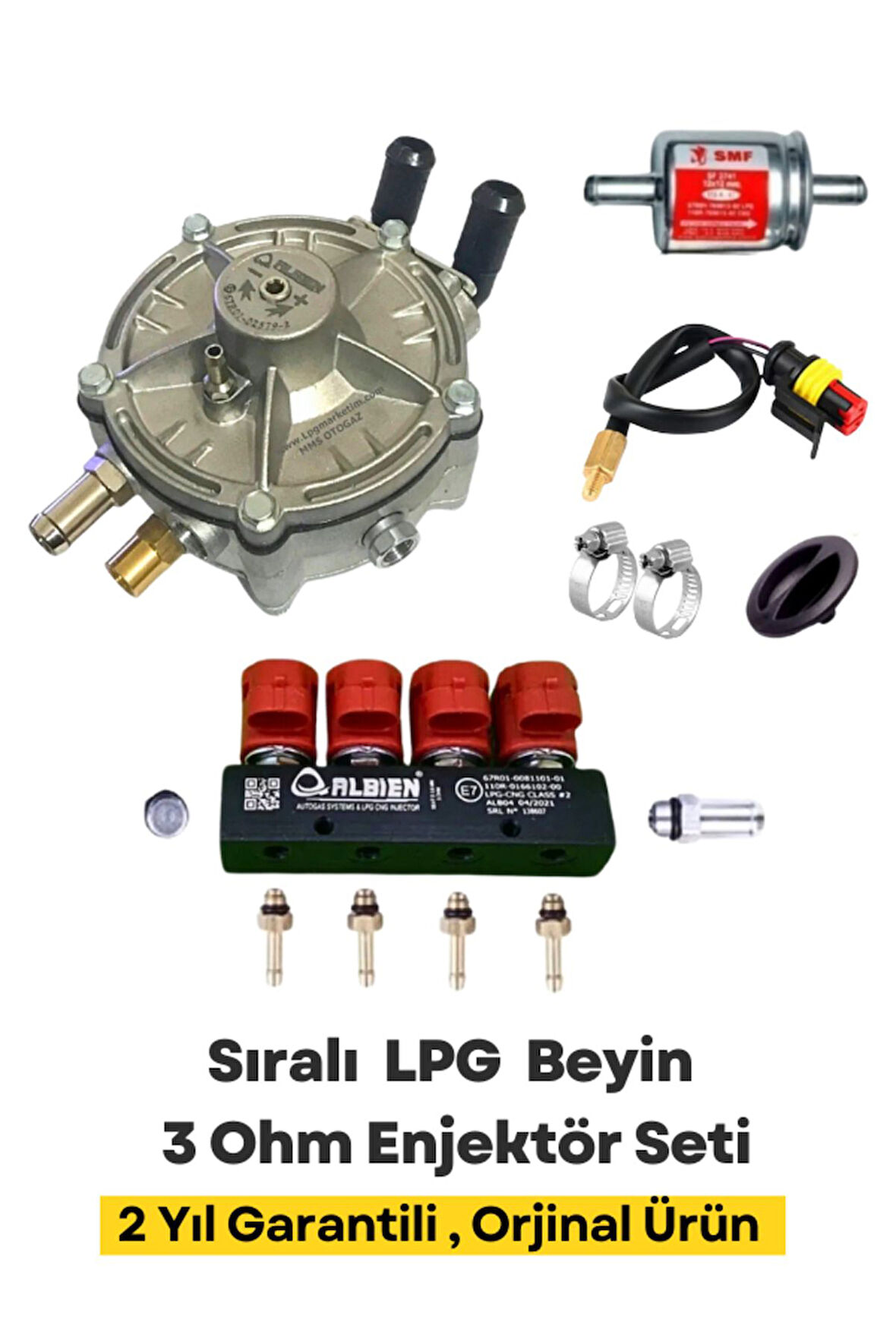 Sıralı LPG Beyin - LPG Enjektör - Isı Sensörü - LPG Filtre Set - Hediyeli