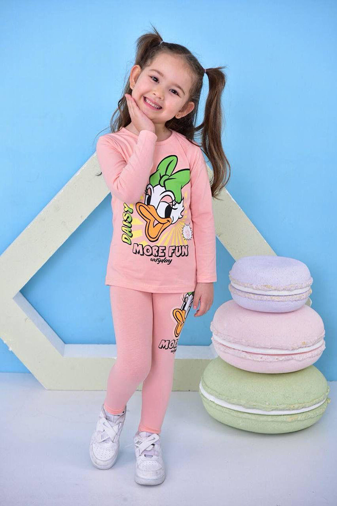 Daisy Baskılı Kız Çocuk Taytlı Alt Üst Takım