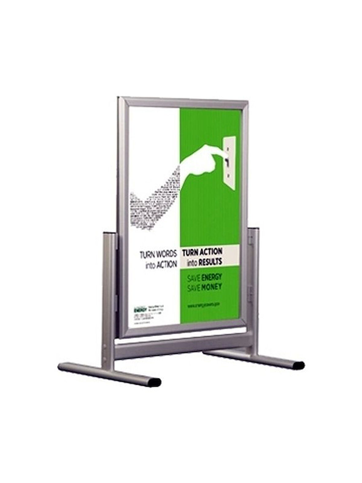 B2 50X70 cm Çift Iki Taraflı Kısa Ayak Alüminyum Reklam Poster Kaldırım Pano