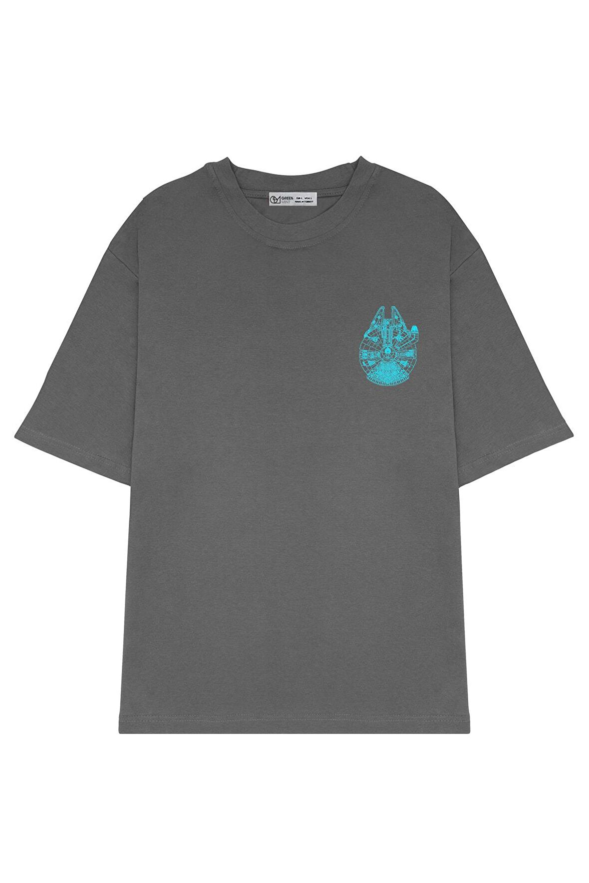 Unisex Oversize T-shirt Blue Millennium Falcon