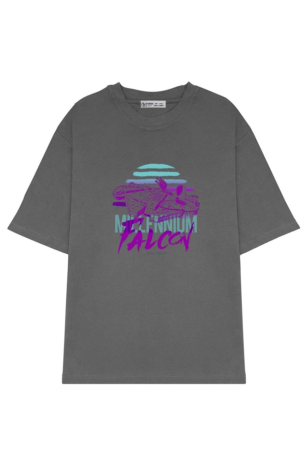 Unisex Oversize T-shirt Neon Millennium Falcon