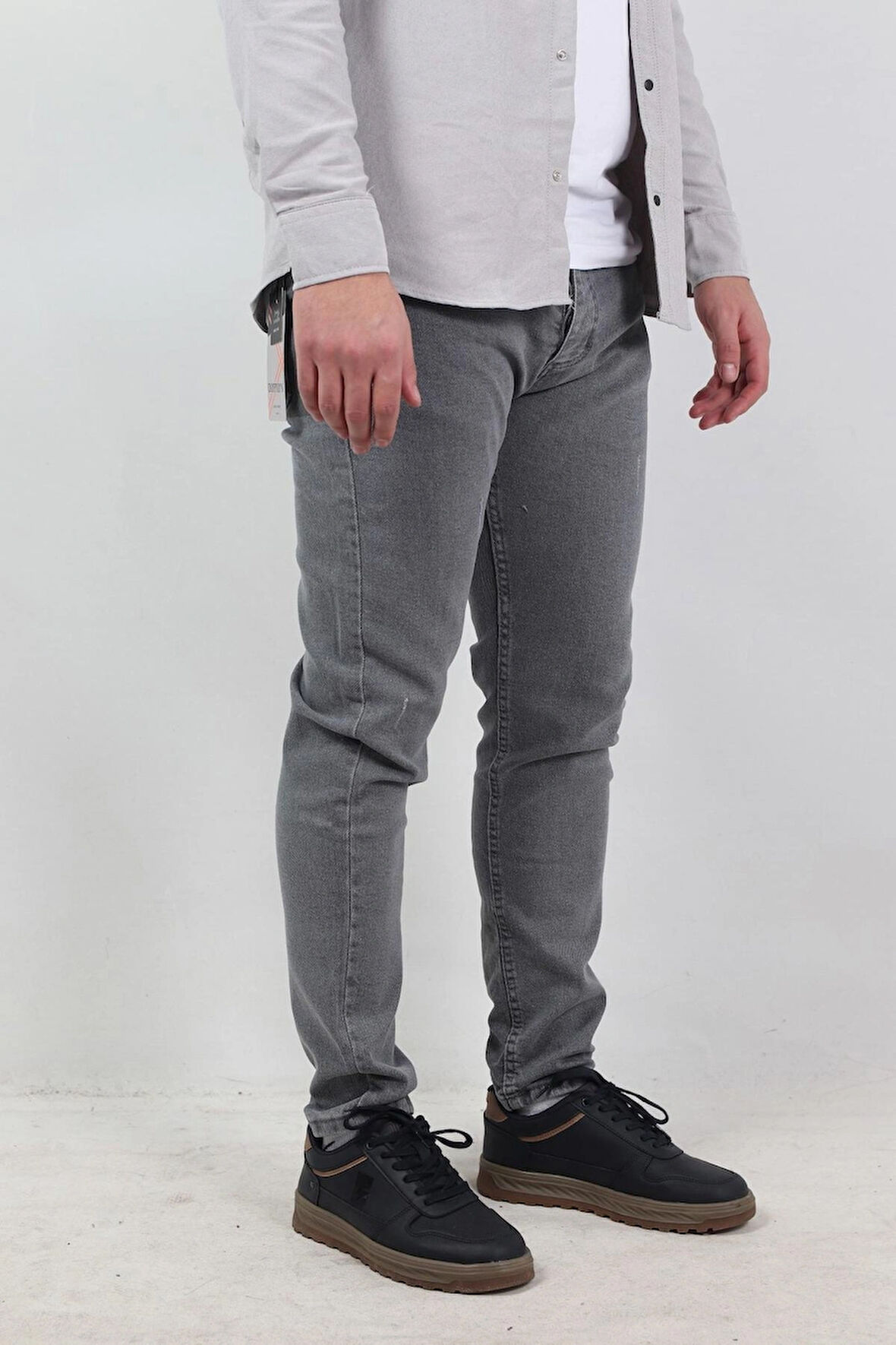 Slim Fit Erkek Kot Pantolon Gri