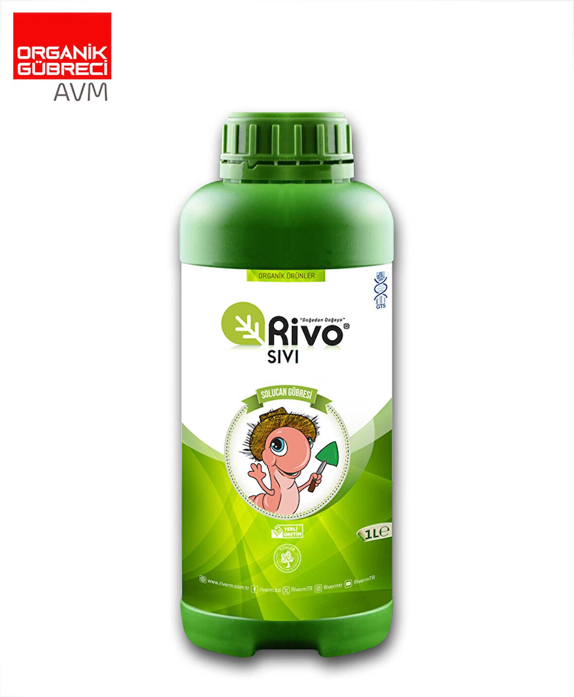 Riverm - Rivo Sıvı Organik Solucan Gübresi 1 Litrelik plastik şişede