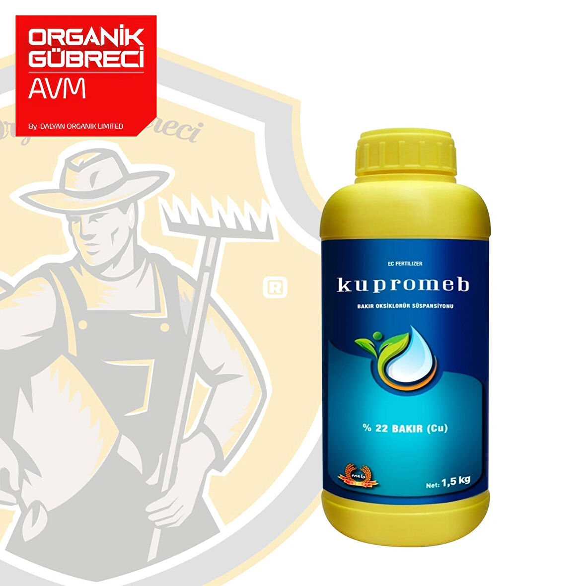 Meb – Kupromeb – %22 Bakır (CU) Bakır Oksiklorür Süspansiyonu – Yoğun Sıvı Halde 1,5 kg Plastik Şişe'de
