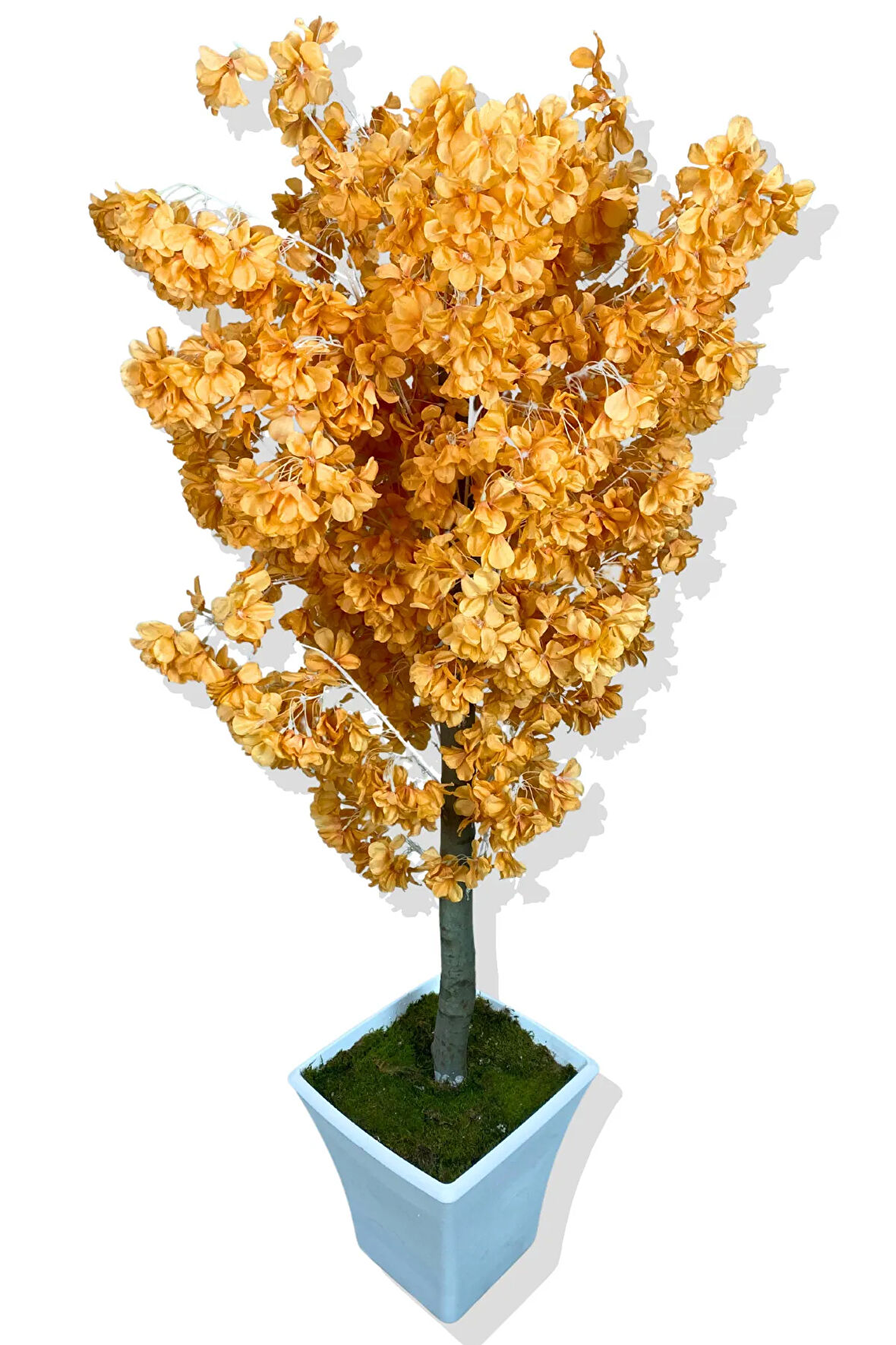 SOMON LÜX YONCA YAPRAK BAHAR DALI YAPAY AĞAÇ 160 CM BEYAZ KARE SAKSI