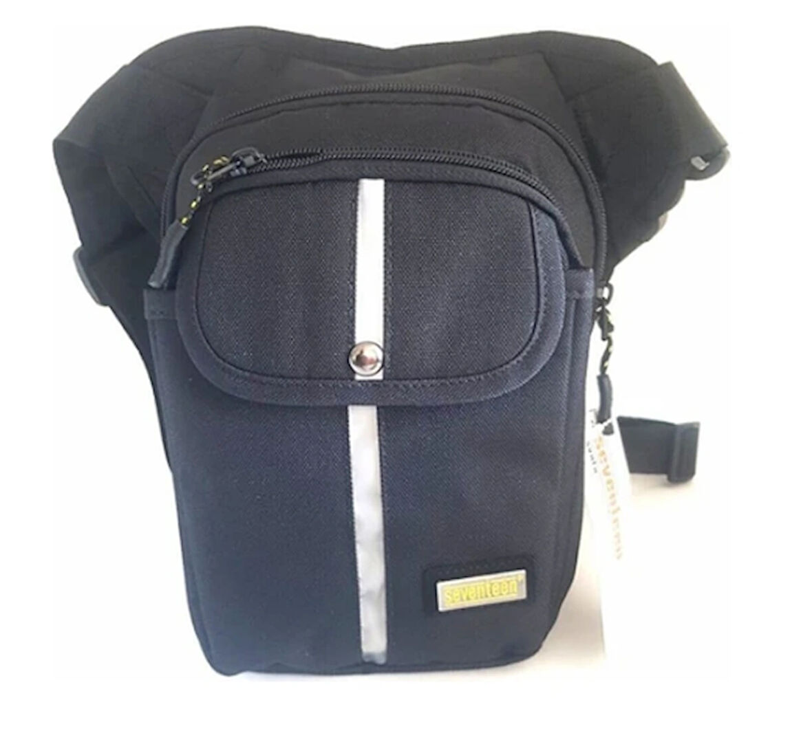 OGDO - Unisex Siyah Motorcu Bacak ve Çapraz Çanta - 4963