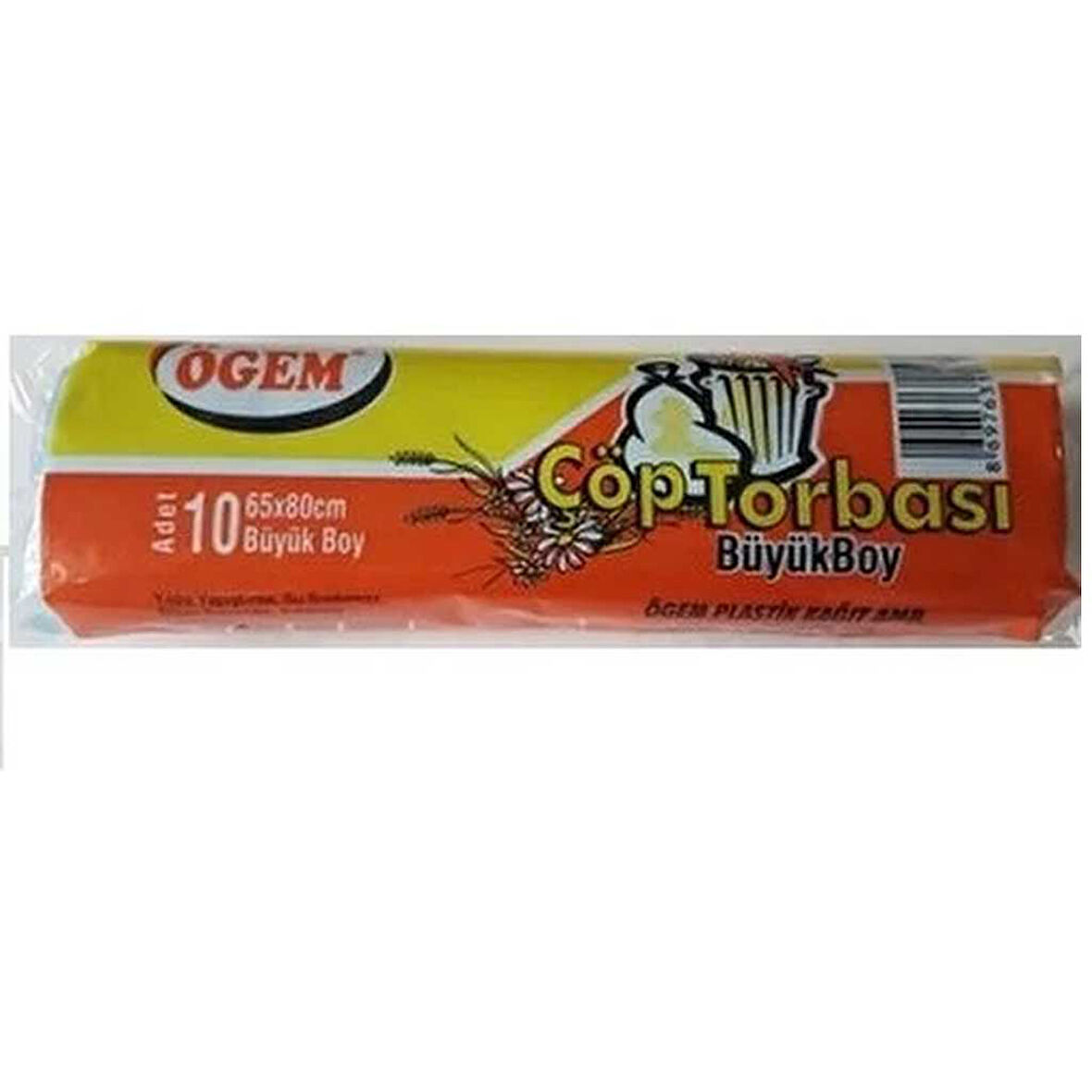 Büyük Boy Çöp Poşeti (65 x 80 cm) 10 Lu Rulo x 1 Paket Çöp Torbası Siyah