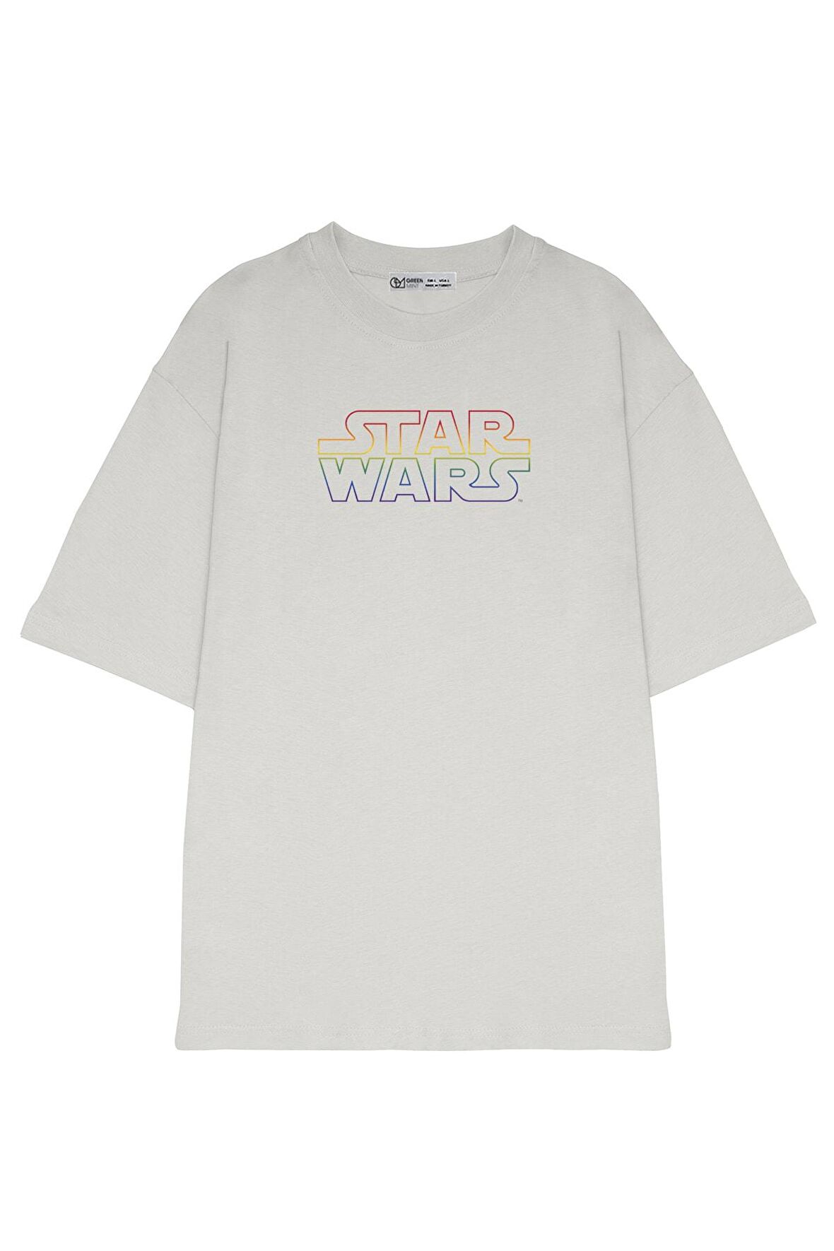 Unisex Oversize T-shirt Star Wars Rainbow Outline Logo Gradient