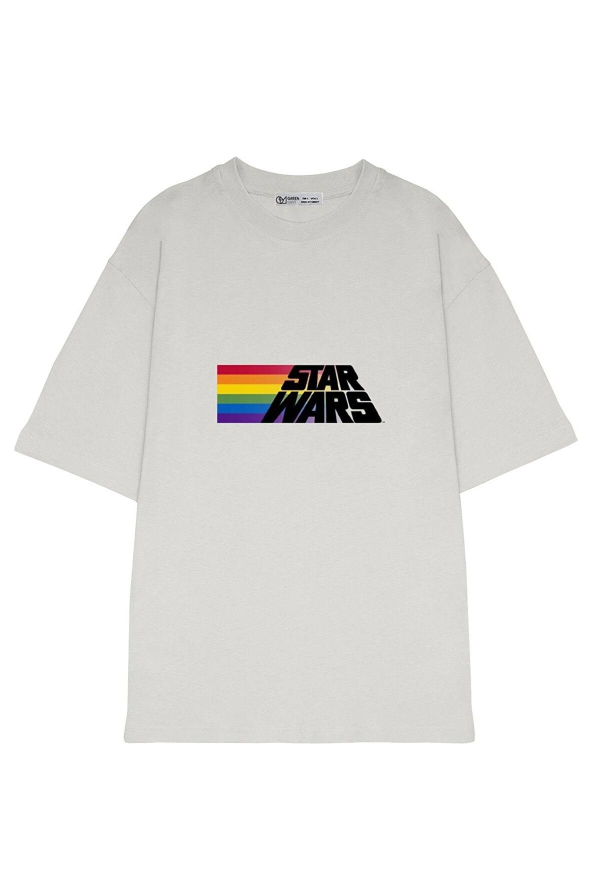 Unisex Oversize T-shirt Star Wars Rainbow Stripe Logo