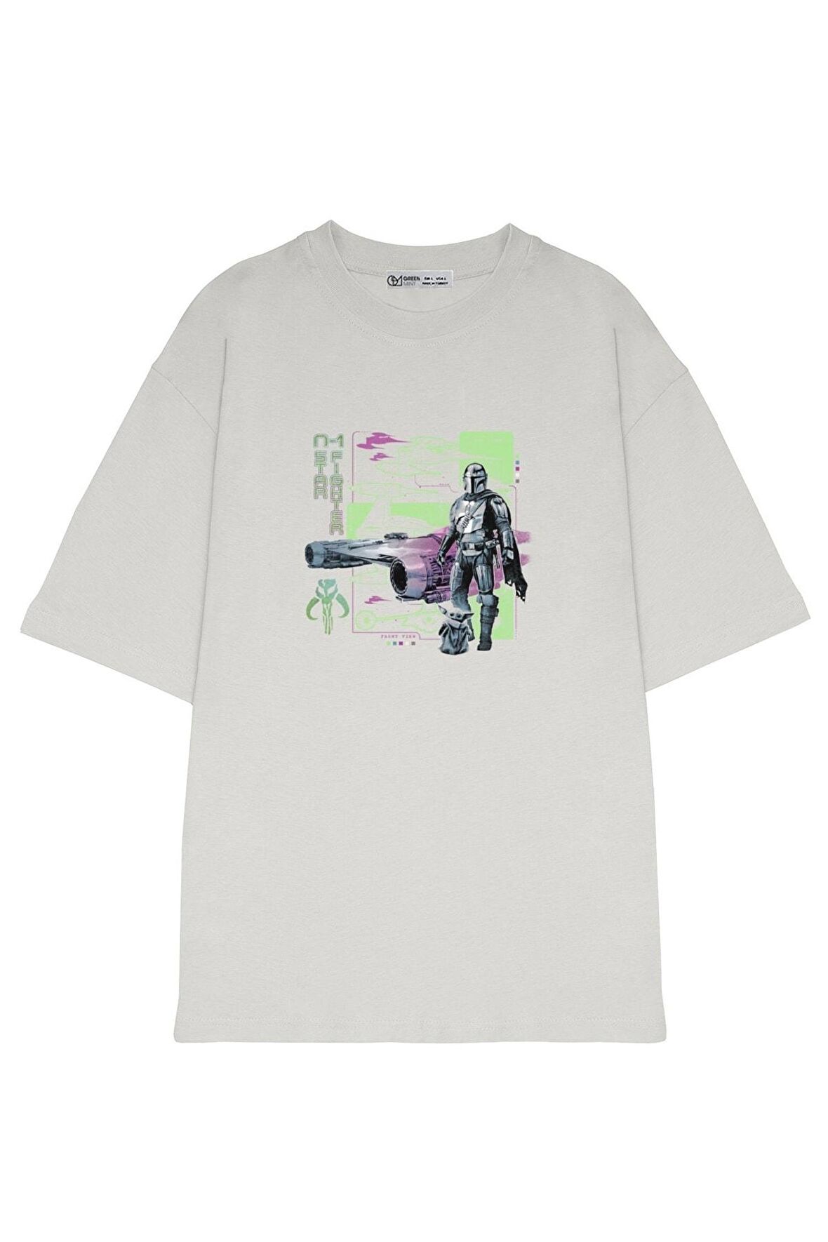 Unisex Oversize T-shirt The Mandalorian Starfighter Outline