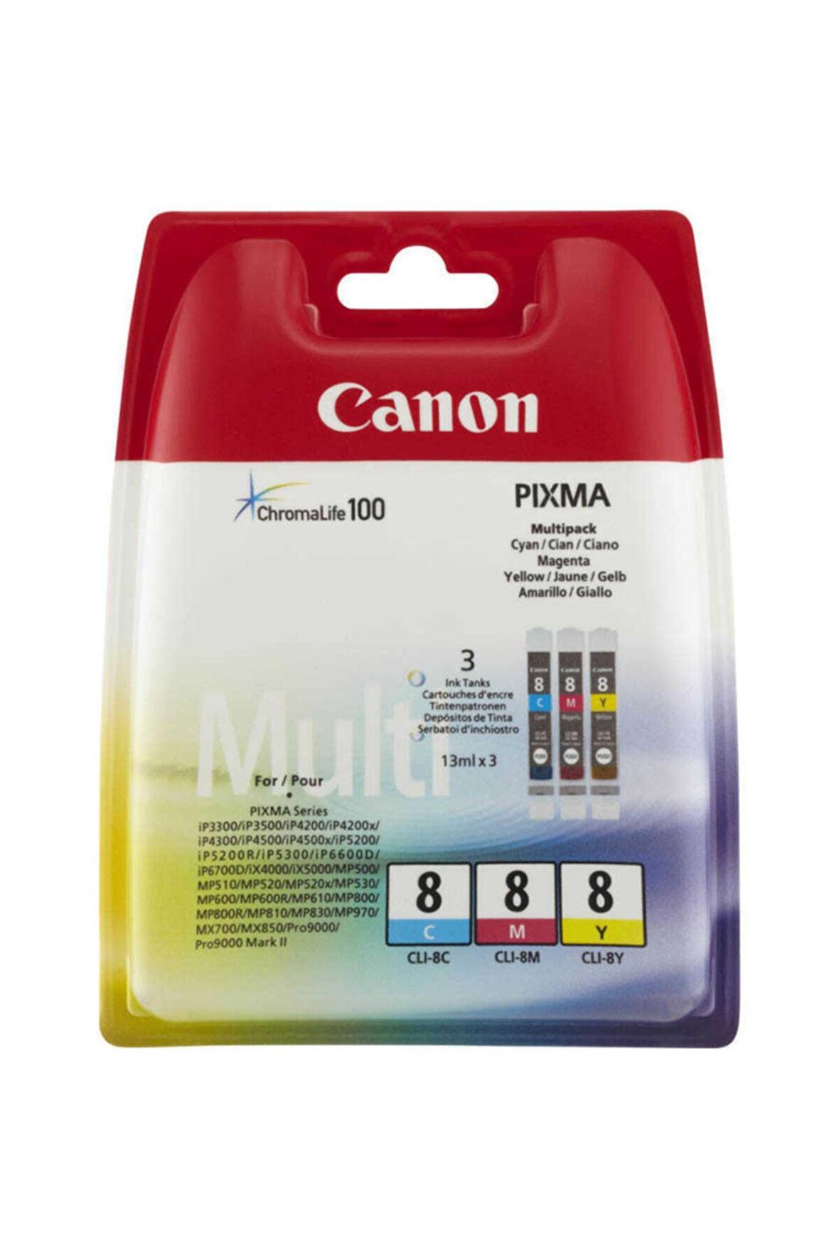 Canon CLI-8C/CLI-8M/CLI-8Y Kartuş Avantaj Paketi