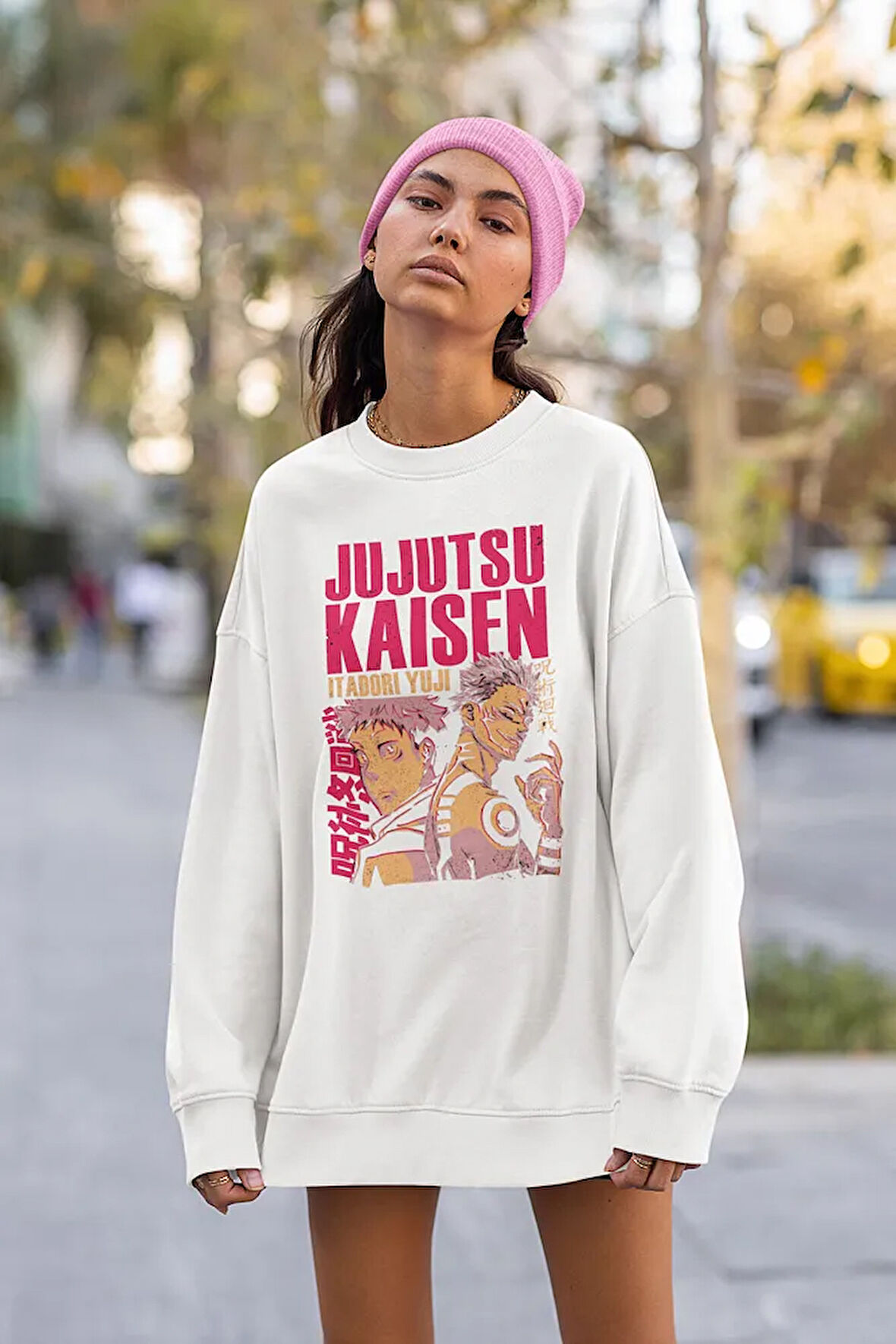 Jujutsu Kaisen Baskılı Unisex Oversize Anime Sweatshirt