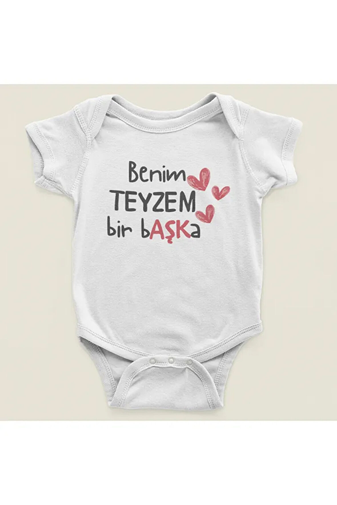 Benim Teyzem Bir Başka Yazılı Pamuklu Yumuşak Unisex Çıtçıtlı Body Zıbın