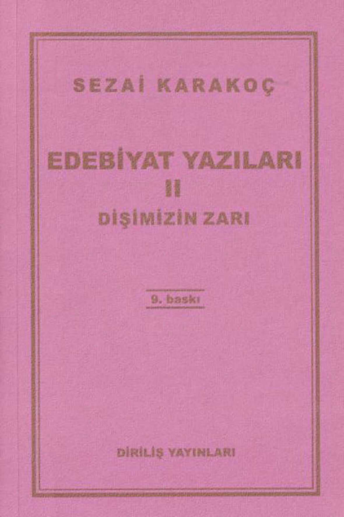 Edebiyat Yazıları 2 - Dişimizin Zarı
