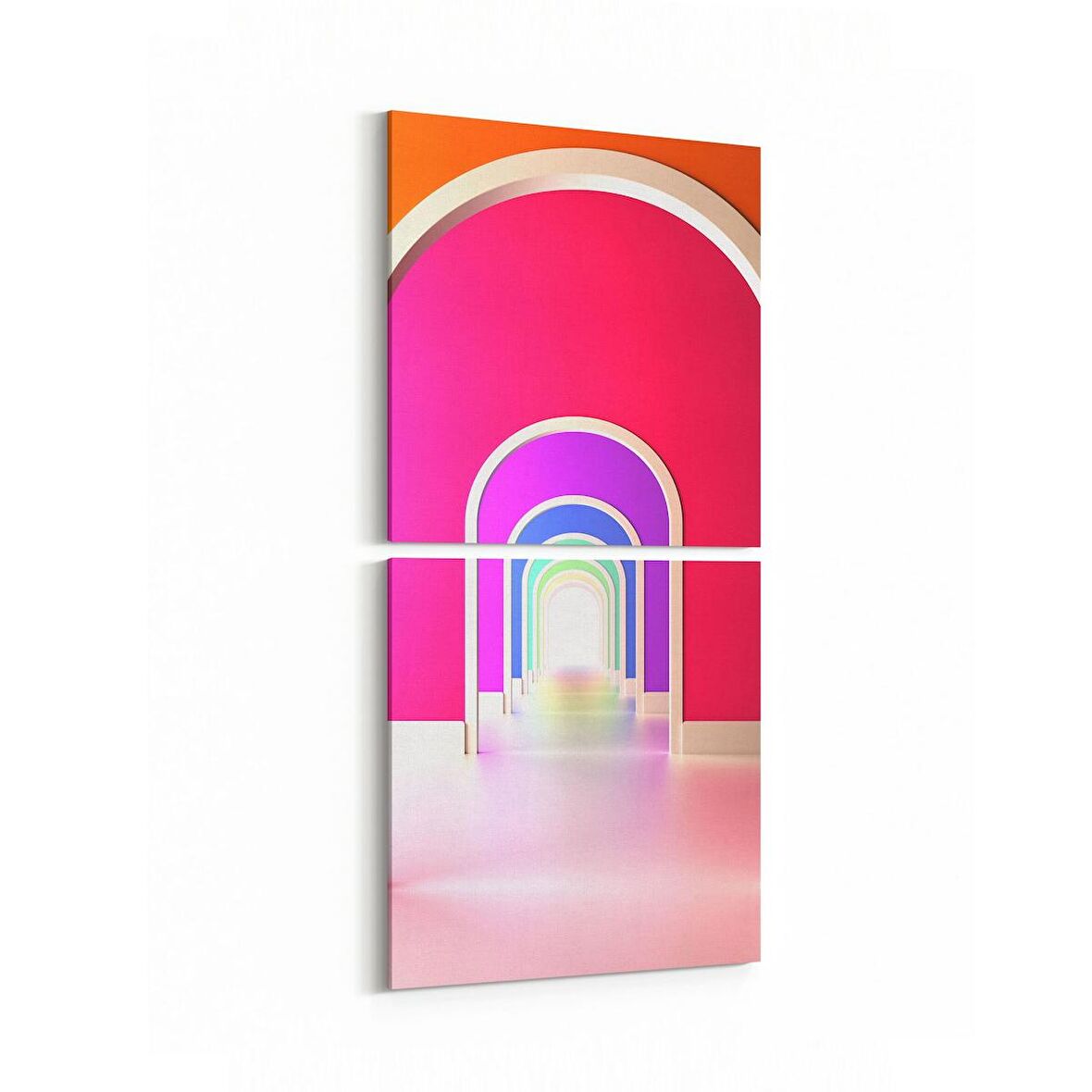 Olla 18040KD Yapı Görseli Kare 2'li Dikey Kanvas Tablo (Ölçü: 30X65)