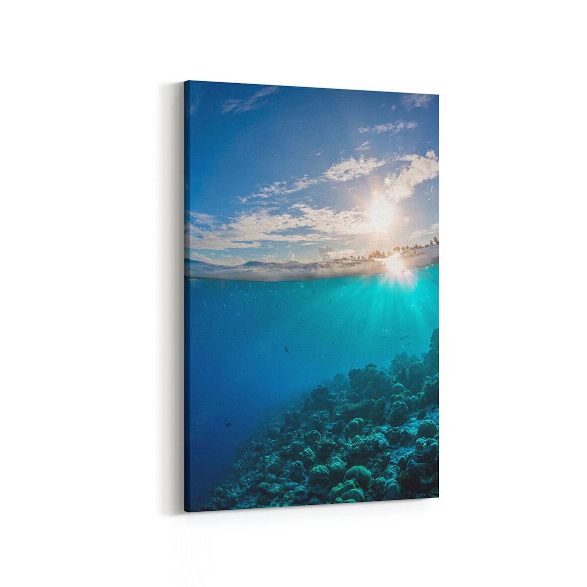 Olla 12945D Deniz / Okyanus Görseli Dikey Kanvas Tablo (Ölçü: 70X105)