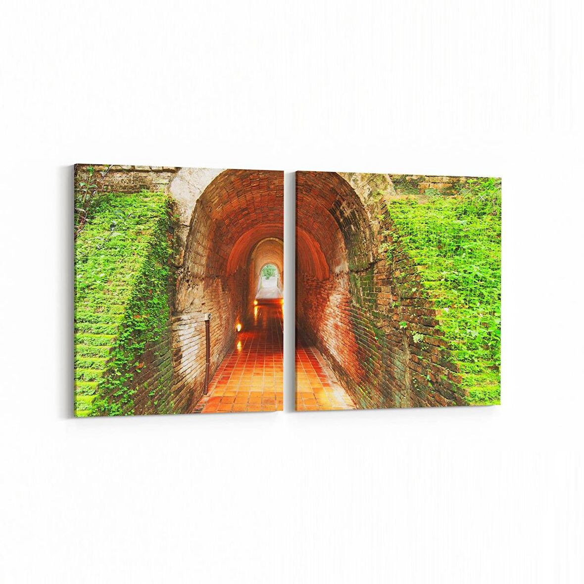 Olla 13584K2Y Doğa / Manzara Görseli Kare 2'li Yatay Kanvas Tablo (Ölçü: 85X40)