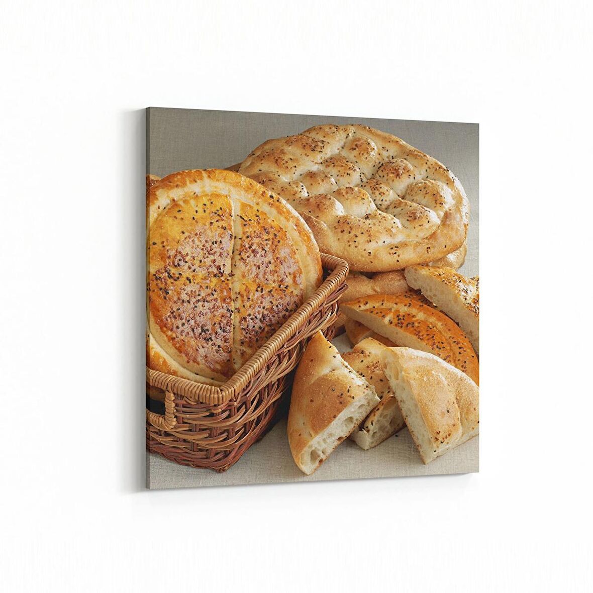 Olla 15042K Gıda Görseli Kare Kanvas Tablo (Ölçü: 100X100)