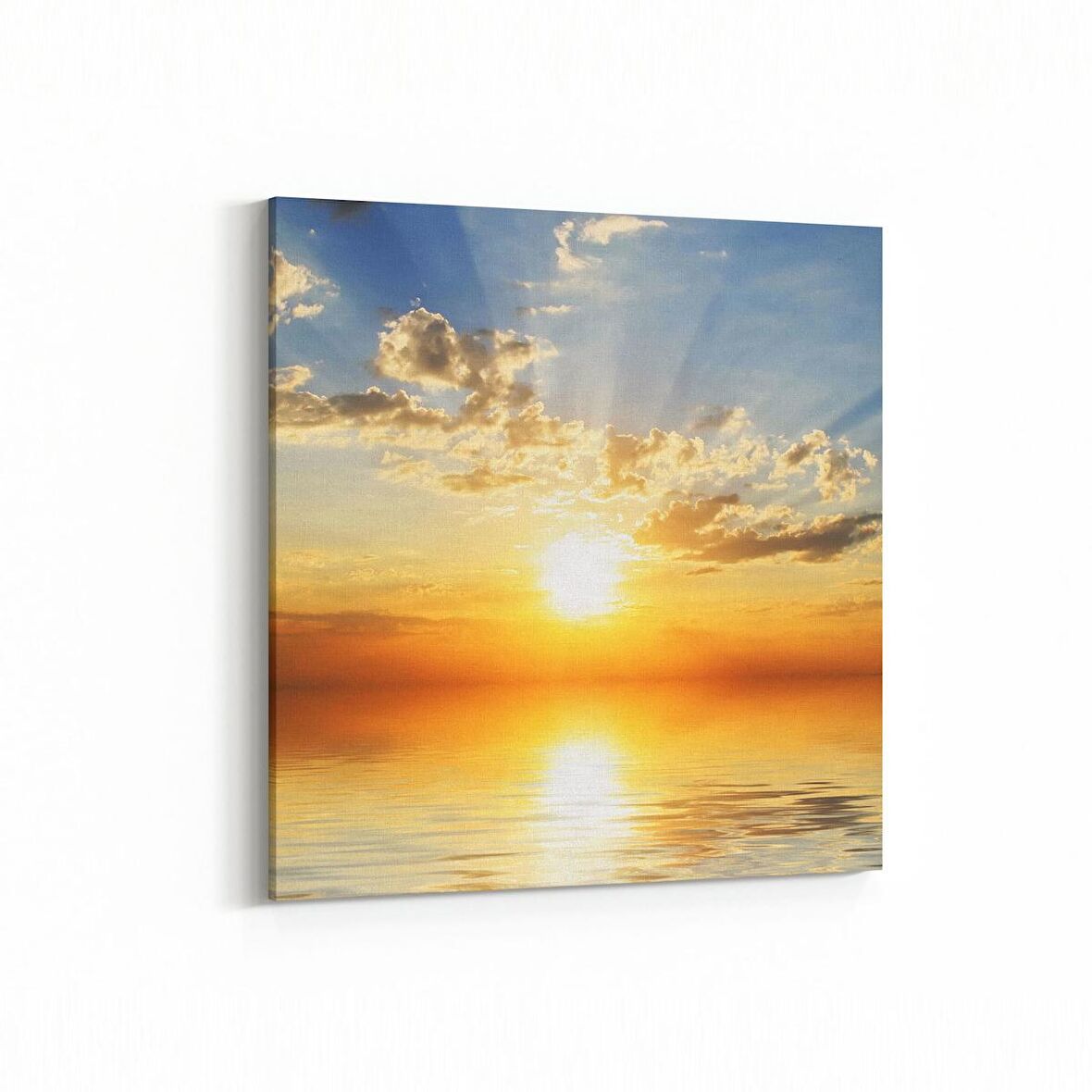 Olla 16025K Günbatımı Görseli Kare Kanvas Tablo (Ölçü: 60X60)