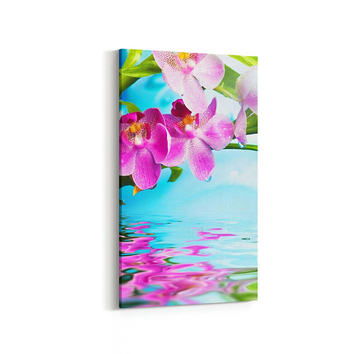 Olla 11741DD Orkide Çiçek Görseli Dikey Dar Kanvas Tablo (Ölçü: 60X120)