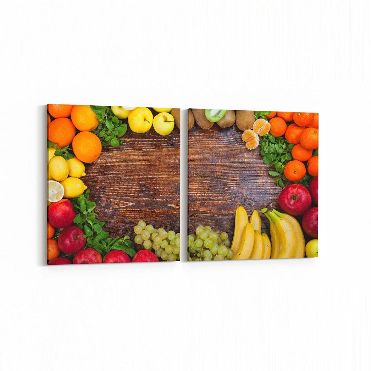 Olla 15026K2Y Gıda Görseli Kare 2'li Yatay Kanvas Tablo (Ölçü: 105X50)