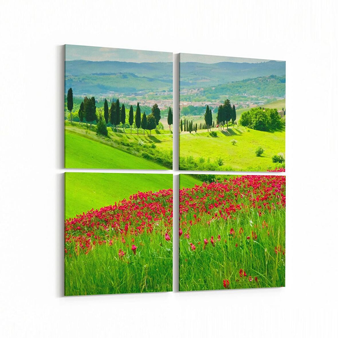 Olla 13361K4 Doğa / Manzara Görseli Kare 4'lü Kanvas Tablo (Ölçü: 65X65)