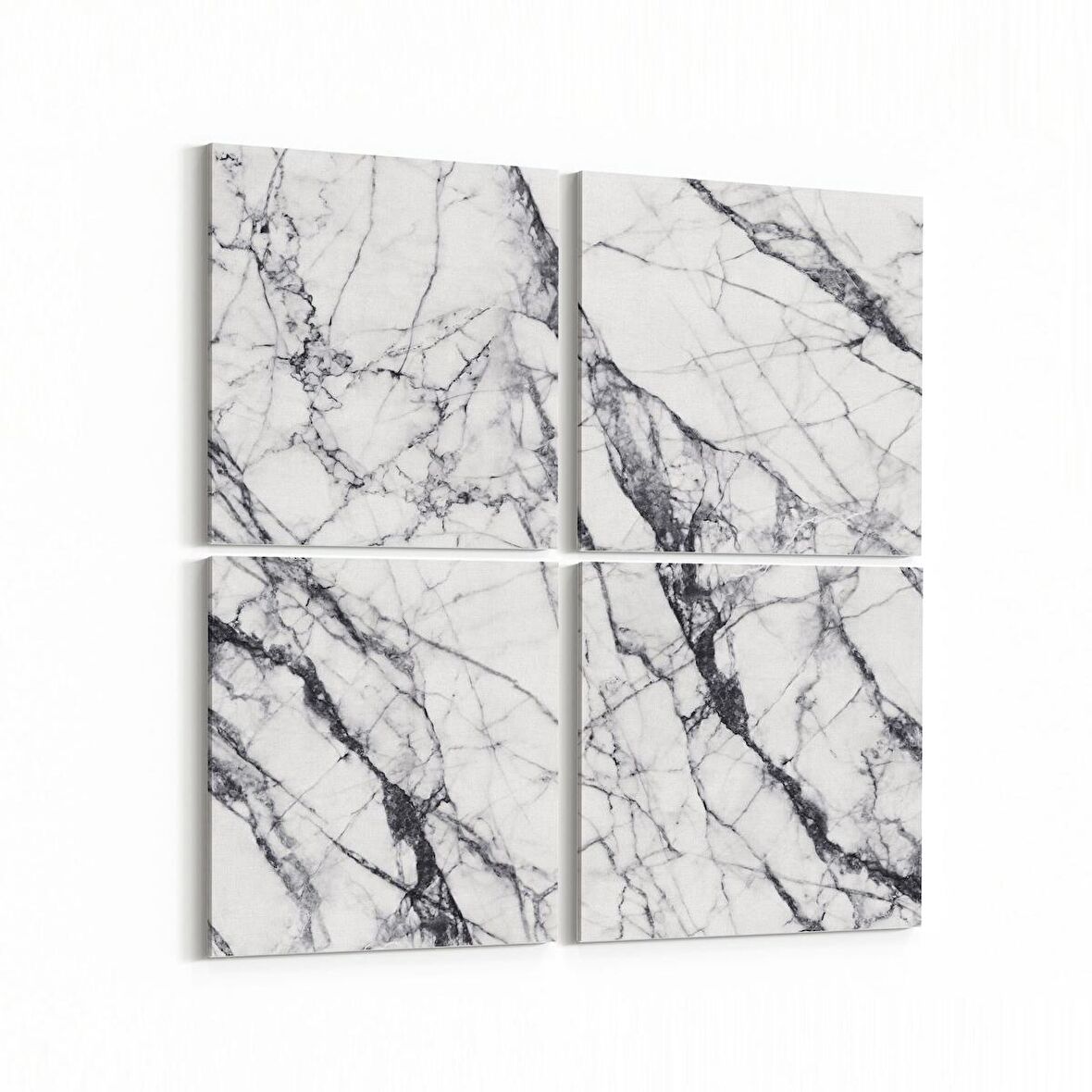 Olla 16724K4 Mermer Desen Görsel Kare 4'lü Kanvas Tablo (Ölçü: 125X125)