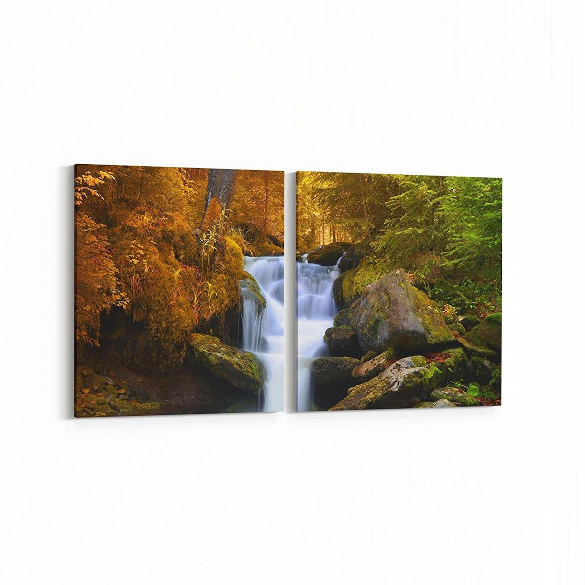 Olla 13726K2Y Doğa / Manzara Görseli Kare 2'li Yatay Kanvas Tablo (Ölçü: 125X60)