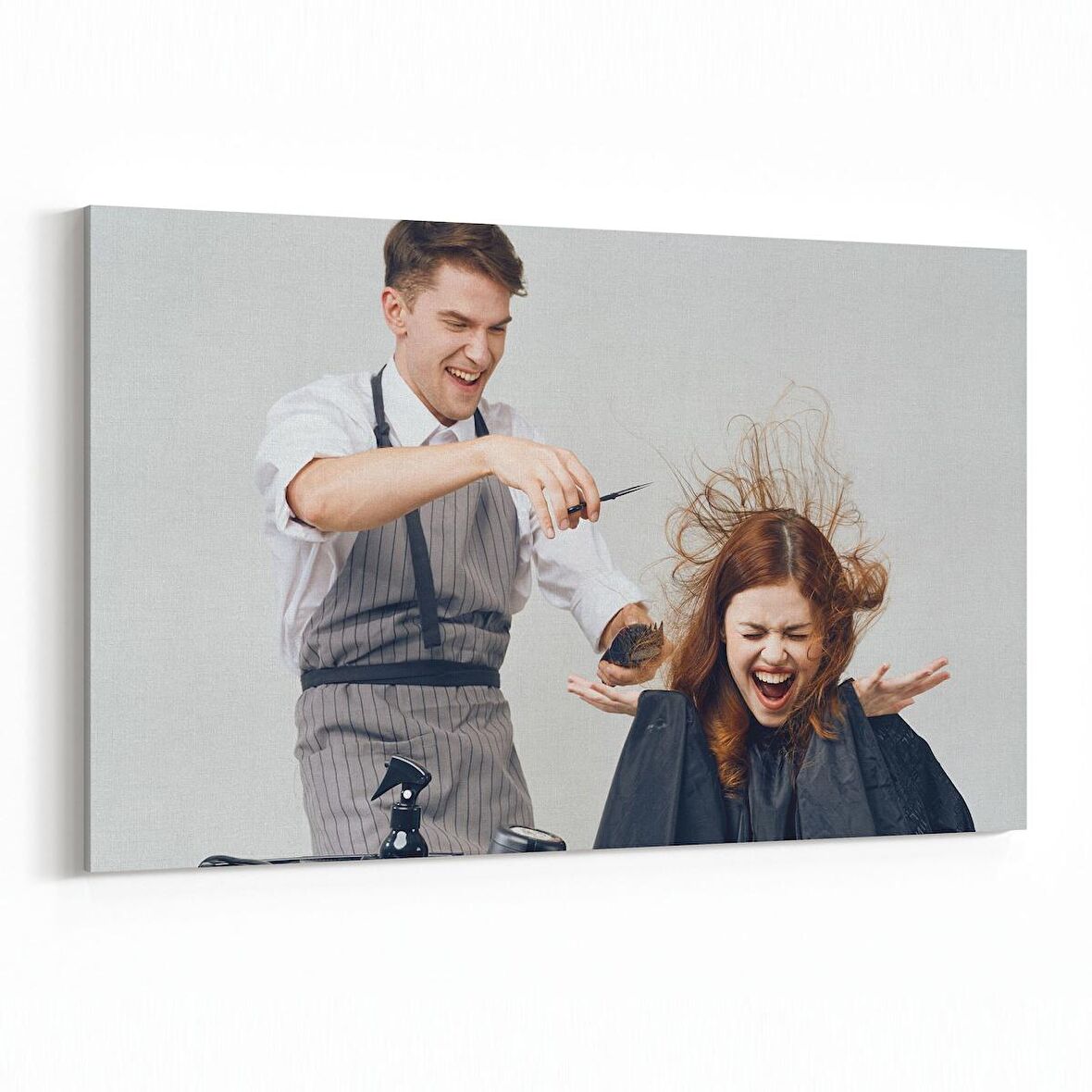 Olla 16307Y Kuaför / Berber Görseli Yatay Kanvas Tablo (Ölçü: 150X100)