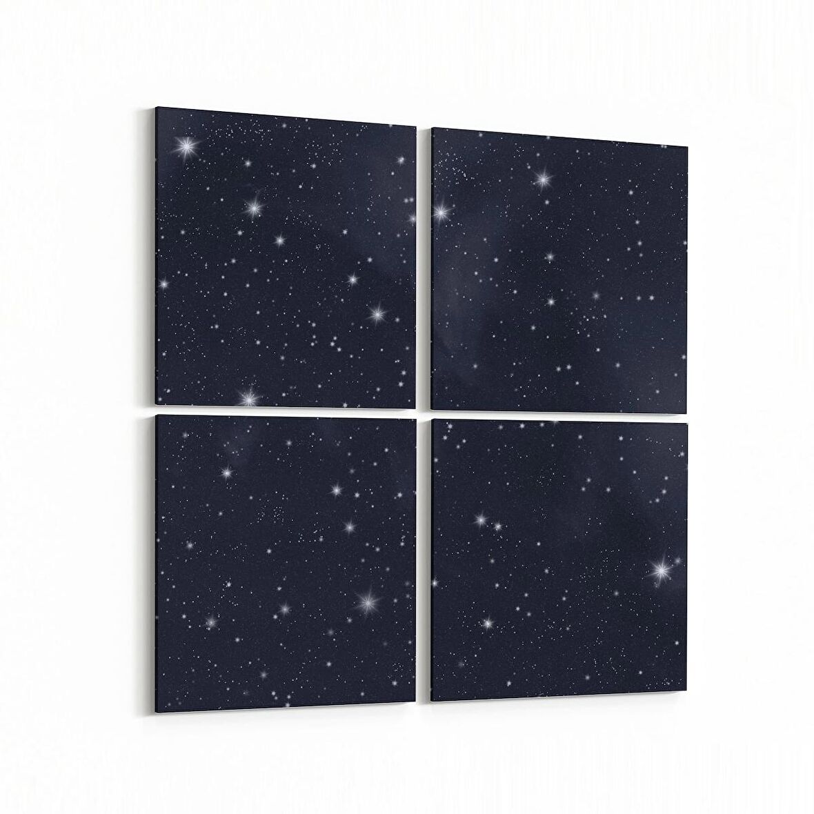 Olla 14808K4 Gece Gökyüzü Görseli Kare 4'lü Kanvas Tablo (Ölçü: 145X145)