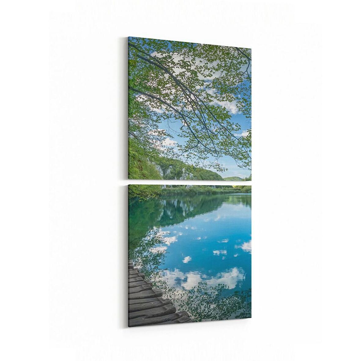 Olla 13630K2D Doğa / Manzara Görseli Kare 2'li Dikey Kanvas Tablo (Ölçü: 30X65)
