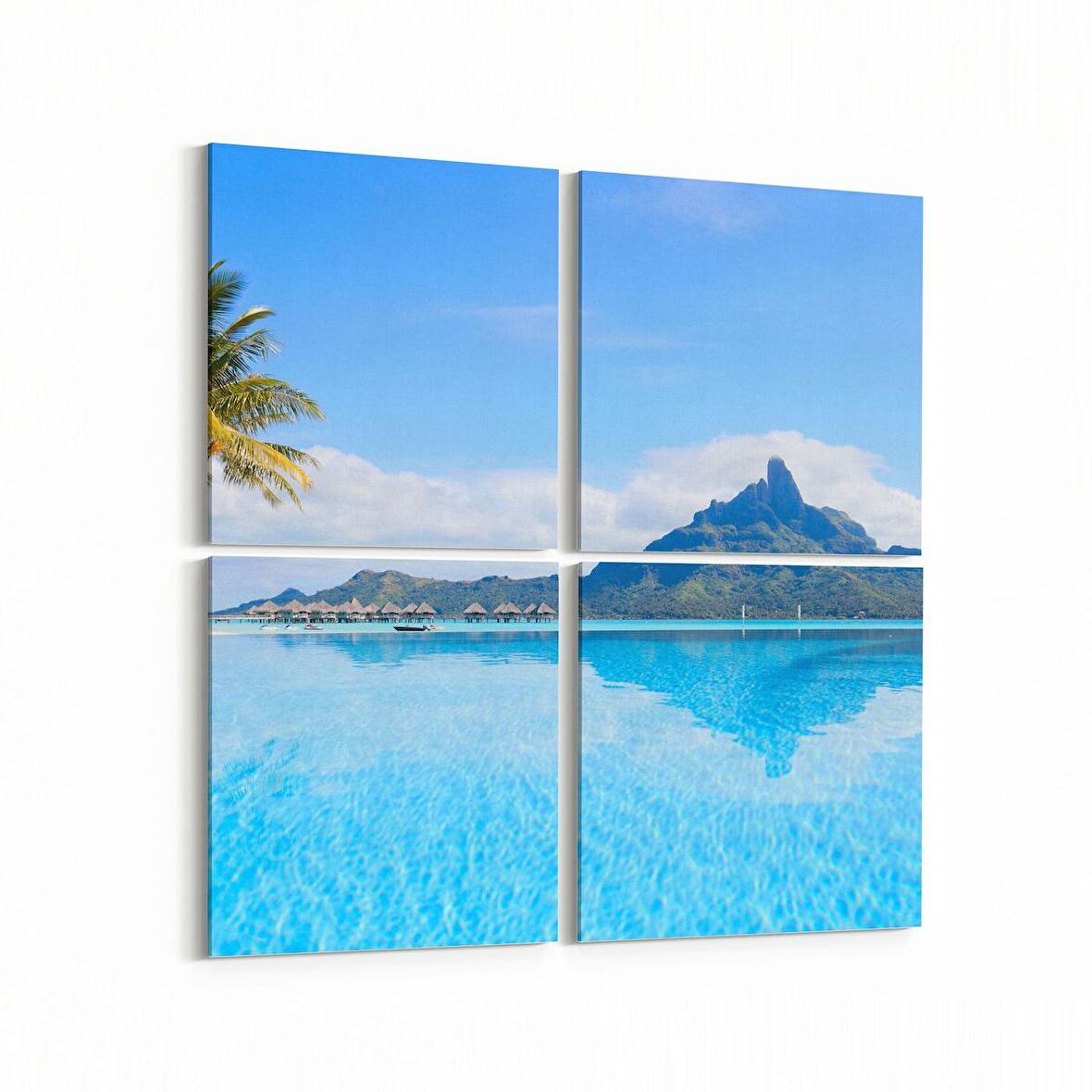 Olla 16365K4 Kumsal / Sahil Görseli Kare 4'lü Kanvas Tablo (Ölçü: 65X65)