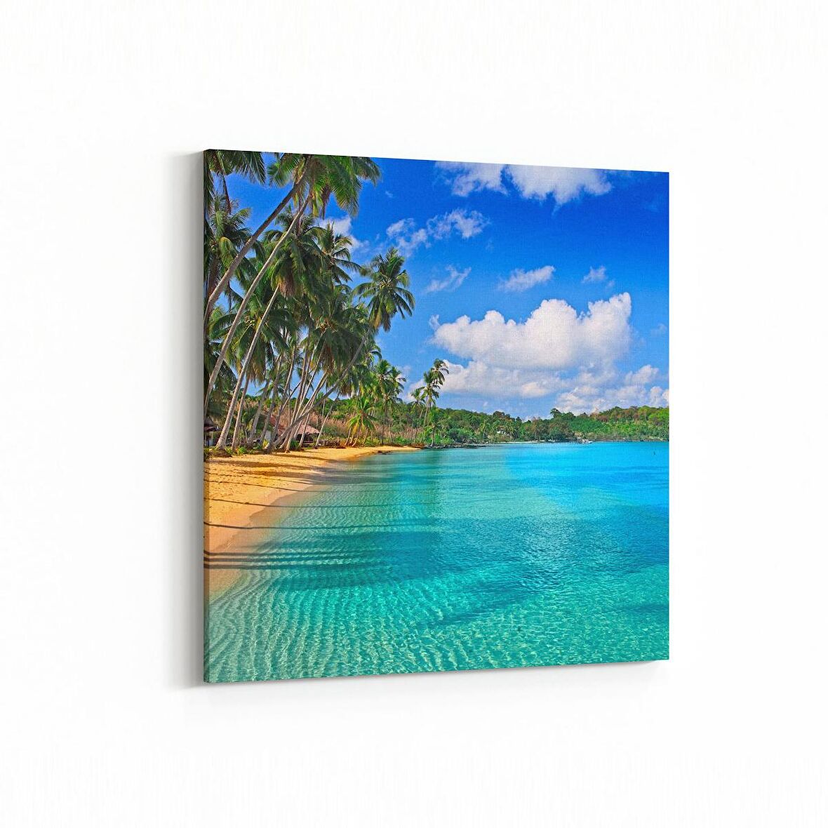 Olla 16478K Kumsal / Sahil Görseli Kare Kanvas Tablo (Ölçü: 30X30)