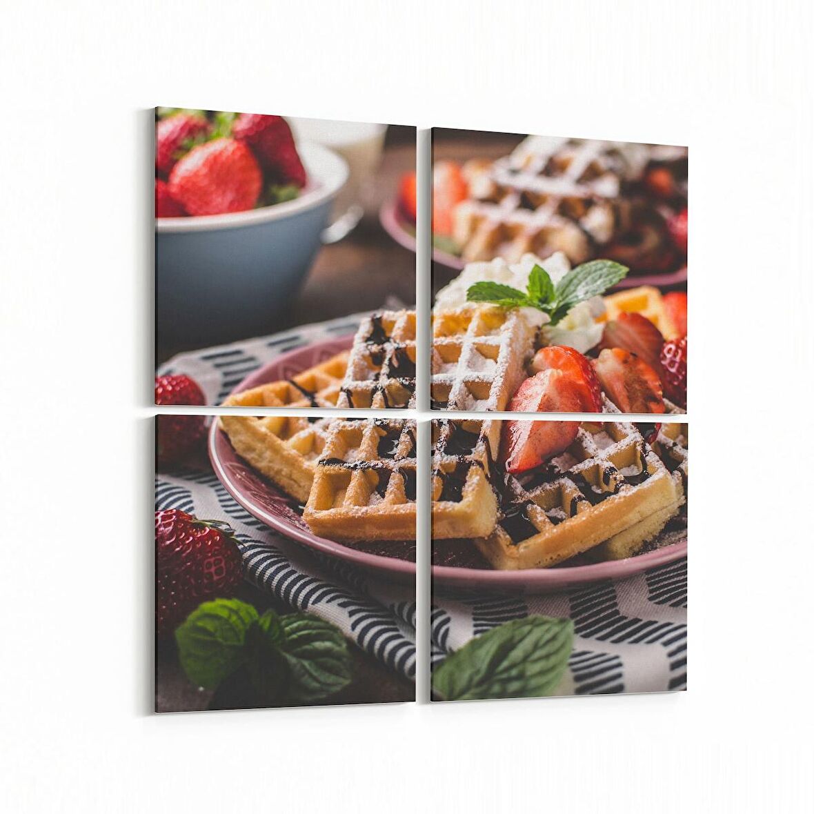 Olla 15005K4 Gıda Görseli Kare 4'lü Kanvas Tablo (Ölçü: 145X145)