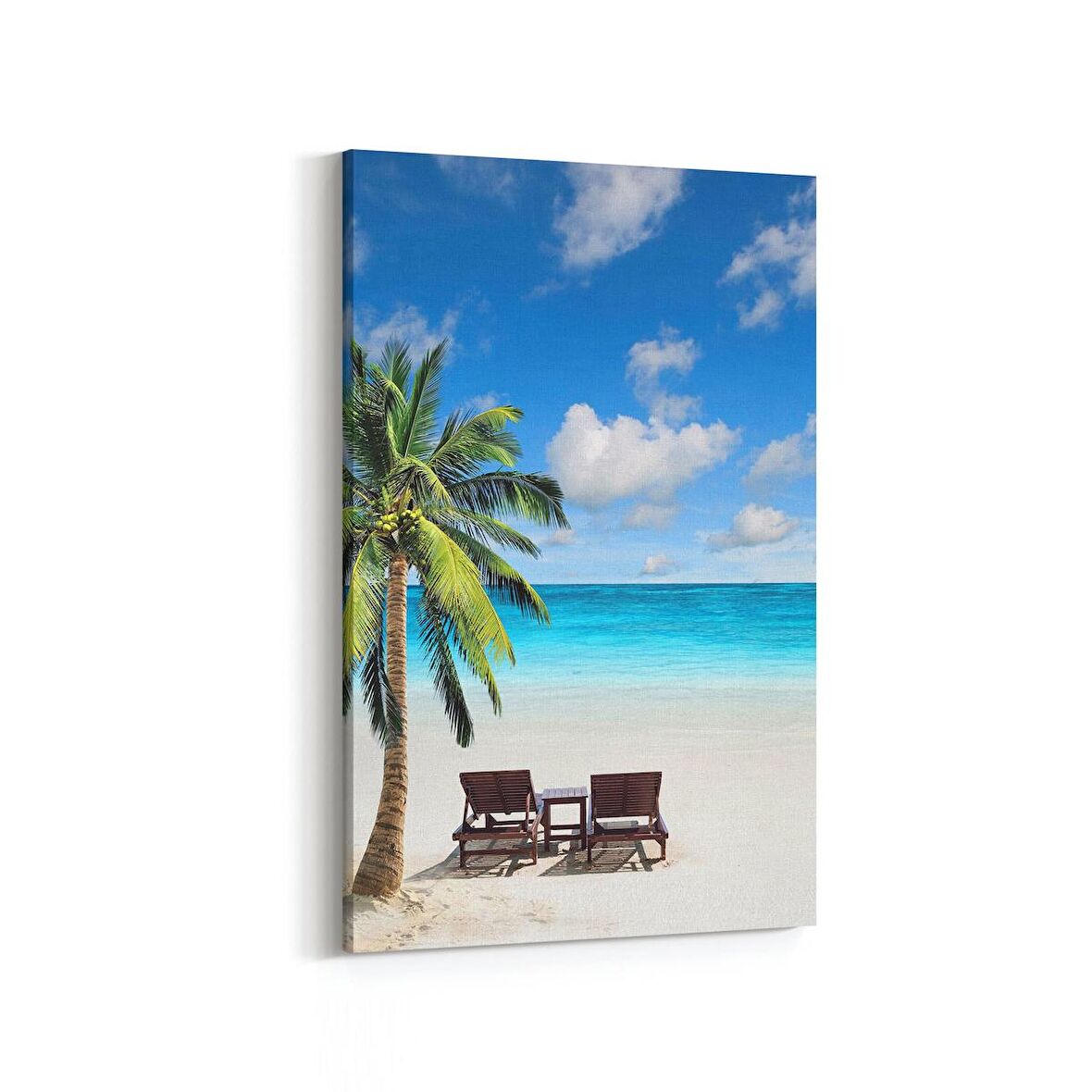 Olla 16445D Kumsal / Sahil Görseli Dikey Kanvas Tablo (Ölçü: 60X90)