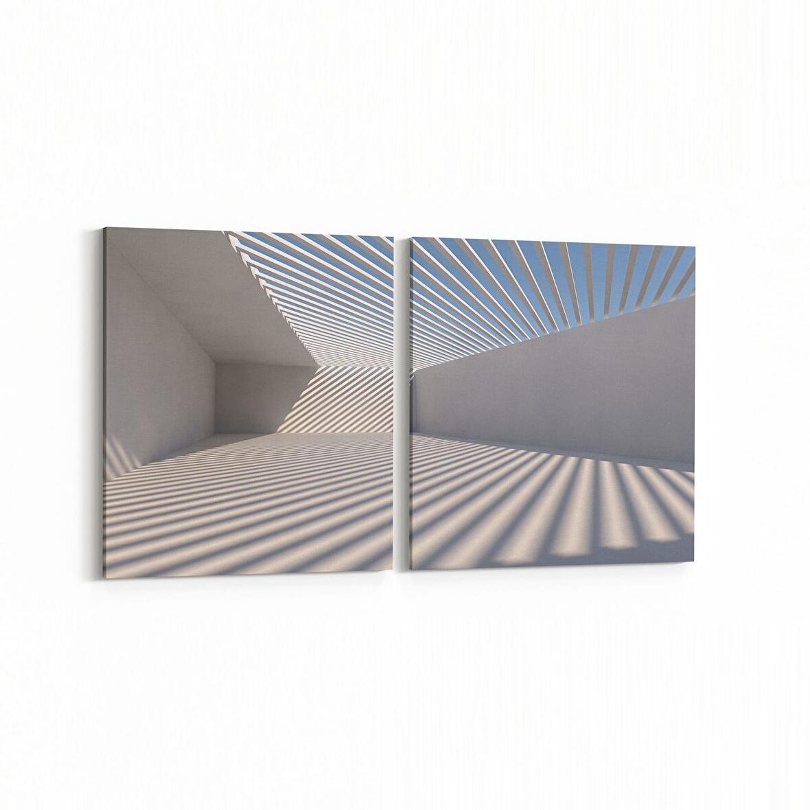 Olla 10441K2Y Abstract Tünel Görsel Kare 2'li Yatay Kanvas Tablo (Ölçü: 125X60)