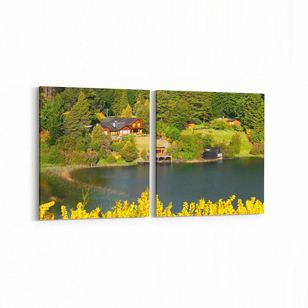 Olla 14546K2Y Doğa / Manzara Görseli Kare 2'li Yatay Kanvas Tablo (Ölçü: 85X40)