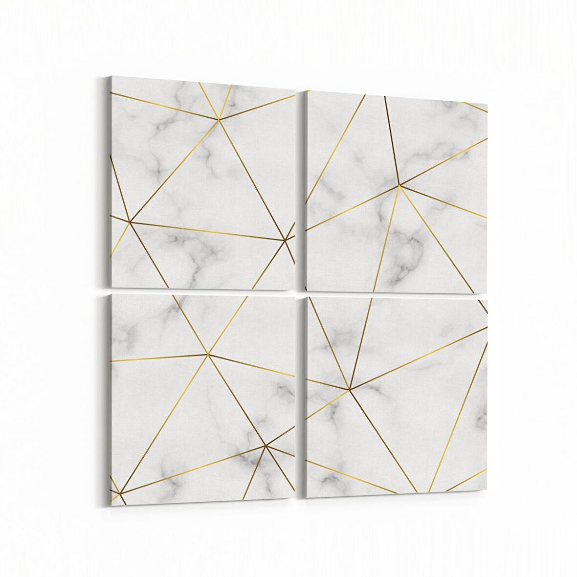 Olla 16736K4 Mermer Desen Görsel Kare 4'lü Kanvas Tablo (Ölçü: 65X65)