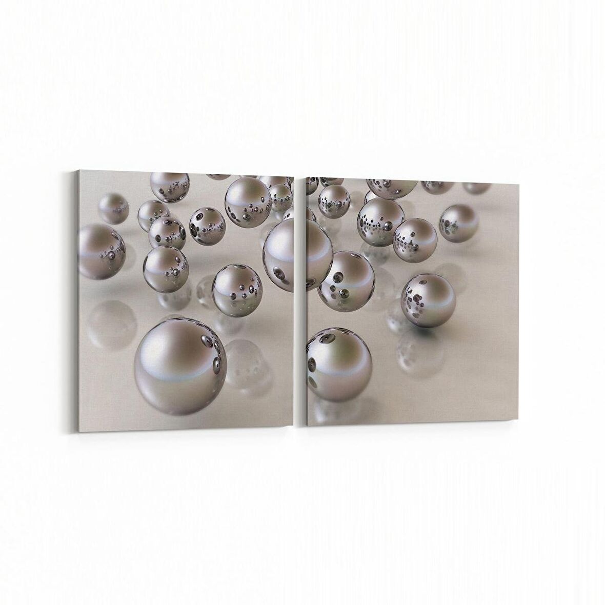 Olla 10068K2Y Abstract Görsel Kare 2'li Yatay Kanvas Tablo (Ölçü: 85X40)