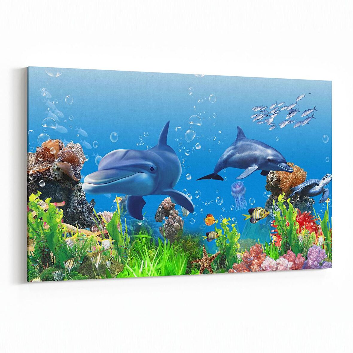 Olla 12102Y Akvaryum / Balık Görseli Yatay Kanvas Tablo (Ölçü: 45X30)