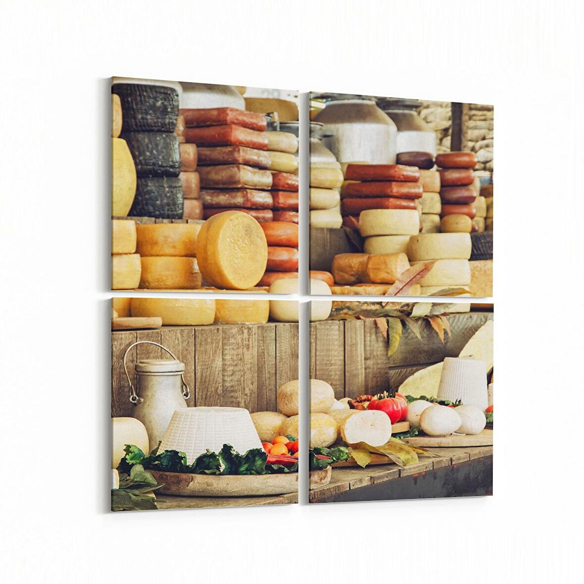 Olla 15167K4 Gıda Görseli Kare 4'lü Kanvas Tablo (Ölçü: 145X145)