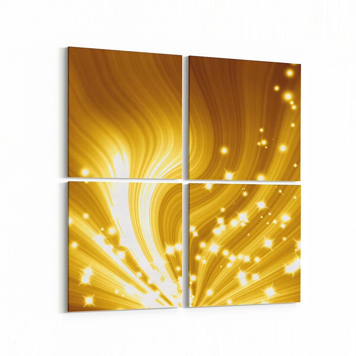 Olla 10074K4 Abstract Görsel Kare 4'lü Kanvas Tablo (Ölçü: 65X65)