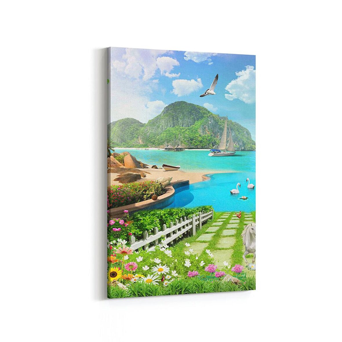 Olla 13634D Doğa / Manzara Görseli Dikey Kanvas Tablo (Ölçü: 60X90)