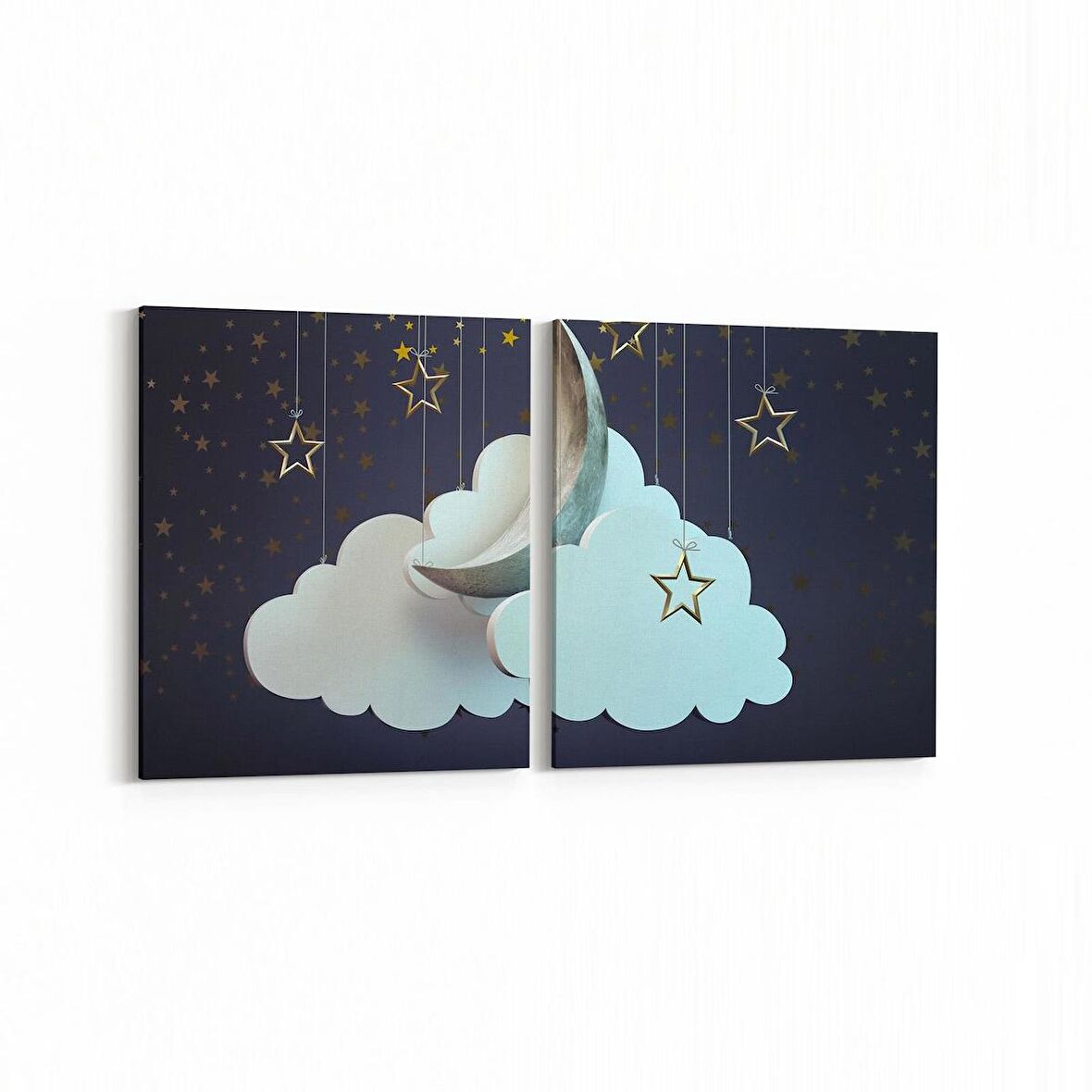 Olla 12818K2Y Çocuk Odası Görseli 2'li Yatay Kanvas Tablo (Ölçü: 145X70)