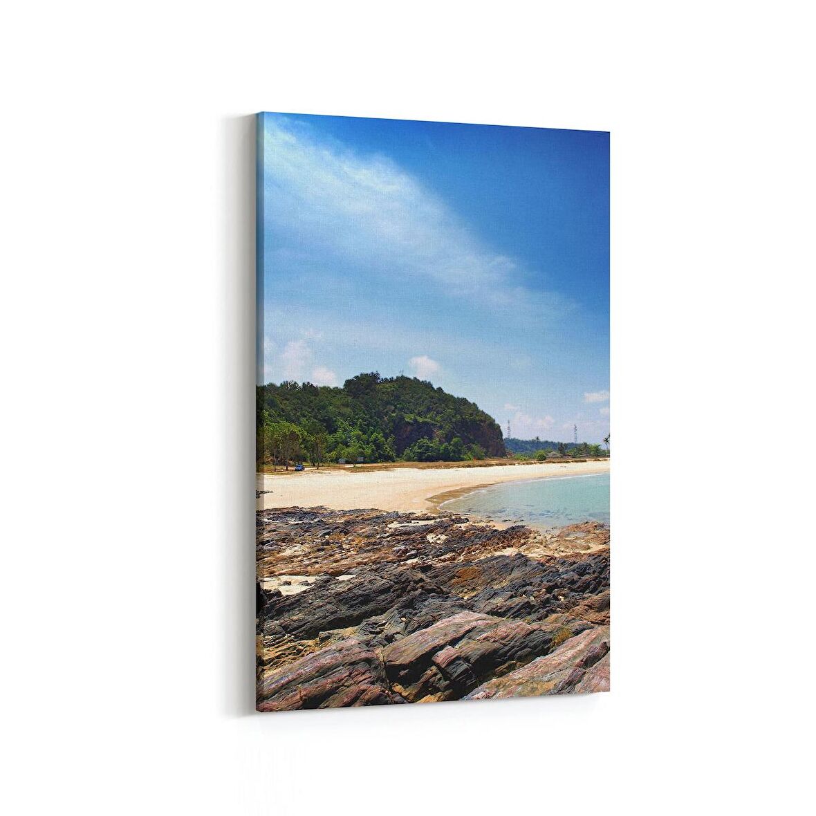 Olla 16494D Kumsal / Sahil Görseli Dikey Kanvas Tablo (Ölçü: 60X90)