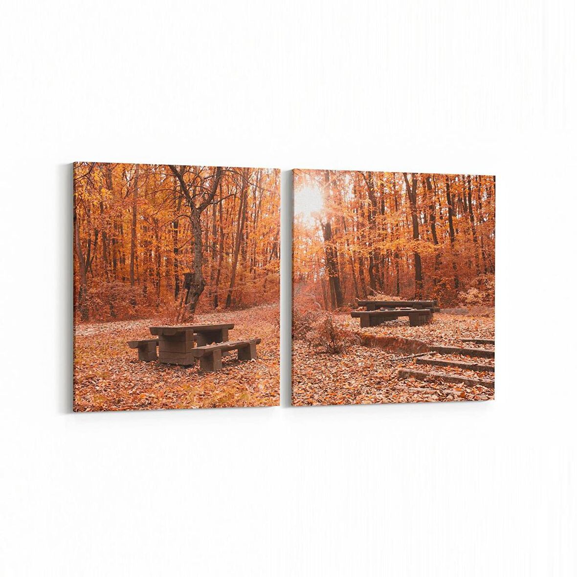 Olla 14308K2Y Doğa / Manzara Görseli Kare 2'li Yatay Kanvas Tablo (Ölçü: 85X40)