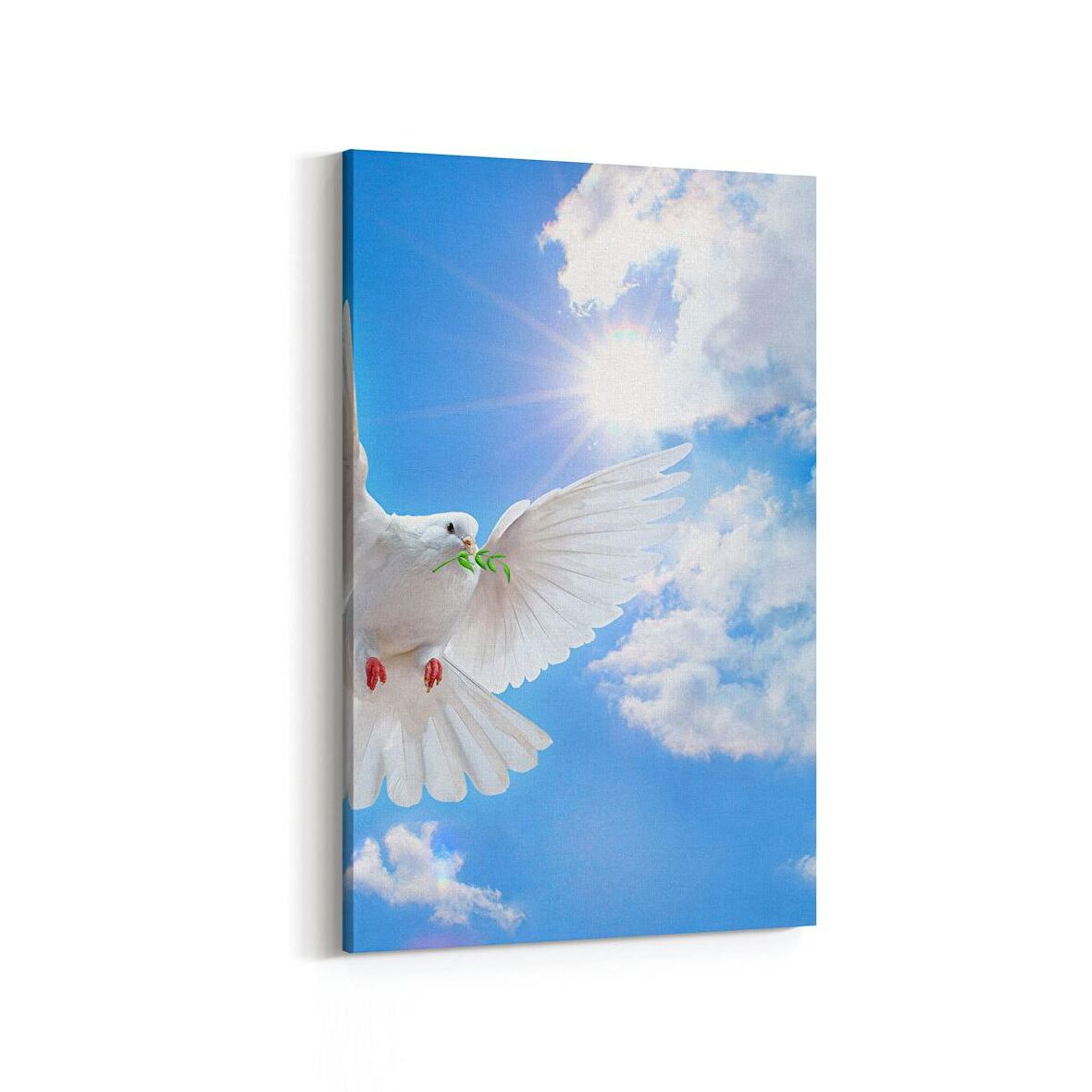 Olla 15864D Gökyüzü Kuşlar Görseli Dikey Kanvas Tablo (Ölçü: 100X150)