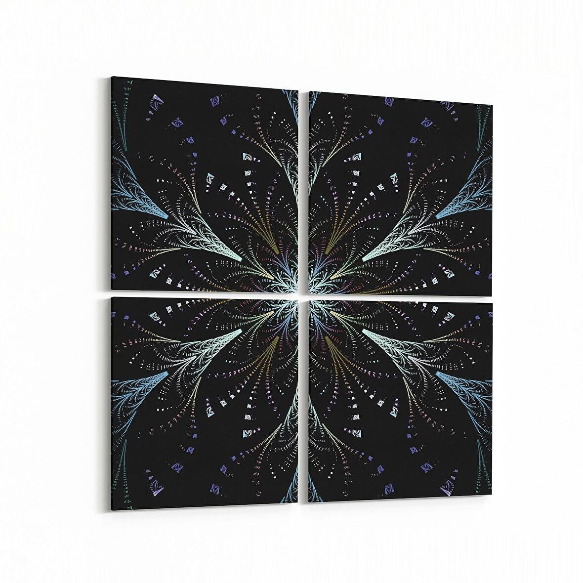 Olla 10383K4 Abstract Görsel Kare 4'lü Kanvas Tablo (Ölçü: 105X105)